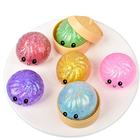 Jouets Squishy Mignons Scintillants, Jouets Anti-Stress, Jouets Fidget, Boules Anti-Stress Mignonnes Écologiques en Forme de Dumplings pour la Décompression