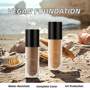 Fond <span class=keywords><strong>de</strong></span> <span class=keywords><strong>teint</strong></span> liquide végétalien Oem <span class=keywords><strong>de</strong></span> marque privée (nouveau) pour les peaux foncées femmes noires <span class=keywords><strong>de</strong></span> haute qualité imperméable à l'eau à couverture complète 35ml - Product Image 3