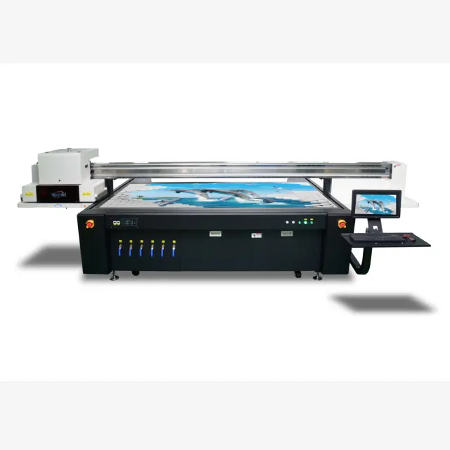 Nieuwste Groot Formaat Uv Inkjet Flatbed Printer 3d Effect Uv Led Drukmachine 3200Mm Uv Inkjet Printers