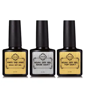 Gel Nail Polish Top Coat Set, No Wipe Base and Top Coat - LED Gel Base Top Coat Glossy Shine Finish