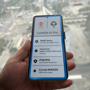 Camon 40 Pro โทรศัพท์ 4G ขนาด 7 นิ้ว หน้าจอใหญ่ 6.8 นิ้ว 12GB+128GB แบตเตอรี่ 5200mAh รองรับการเล่นเกม ชาร์จเร็ว จัดส่งตรงจากโรงงาน - Product Image 4