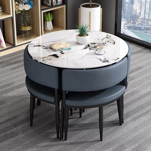 Juego de Comedor GEDO Estilo Nórdico Personalizado con Mesa Cuadrada de Losa de Piedra Sinterizada que Ahorra Espacio y 4 Sillas - Product Image 4