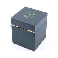Boîte cadeau de luxe carrée en cuir PU et MDF avec logo personnalisé, faite à la main, pour le rangement des sachets de thé
