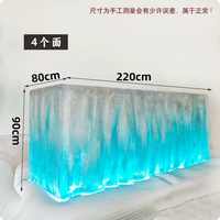 Comptoir de réception personnalisé en résine transparente et fibre de verre, design moderne, éclairage LED, respectueux de l'environnement, pour hôpitaux, hôtels, bars, gymnases