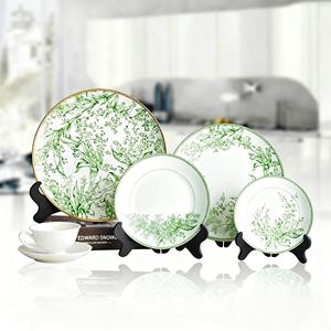 Juego de Vajilla de Cerámica con Diseño de Plantas Personalizado de Alta Calidad, Platos Base Ecológicos de Color Personalizado de 12 Pulgadas para Restaurante - Product Image 6