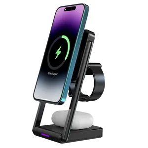 Vina Wireless Charging Station 3 in 1 Fast Wireless Watch Charger Dock for iWatch Series and AirPods and Phone Charger Stand