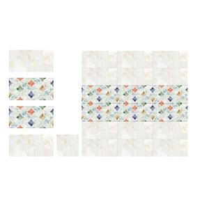 Carreaux muraux émaillés de couleur marron avec motif floral blanc 30x60cm - Product Image 4