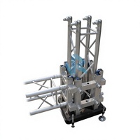Structure de scène portable en treillis peint, couleur noire, 290x290, pour événements, concerts, mariages, et support de décoration.
