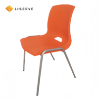 Chaises empilables confortables en plastique à cadre métallique moderne Liserve, multicolores, ergonomiques, pour l'école, les conférences, les réunions, le bureau