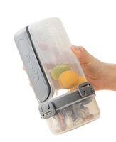 Boîte à salade moderne portable à double couche en plastique de qualité alimentaire - Tasse à déjeuner scellée lavable au lave-vaisselle avec fourchette pour le petit-déjeuner et les fruits