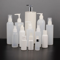 Flacon pompe en PEHD noir haut de gamme pour cosmétiques (lotion/shampoing) avec surface givrée, emballage en boîte, sérigraphie, pour soins de la peau