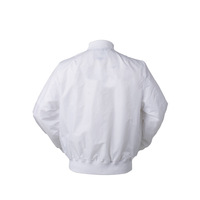 Blouson Bomber MA1 Artistique et Frais pour Hommes Printemps Automne Coupe-Vent Col Montant Blanc Style Hip-Hop Fermeture Éclair Avant pour Couples