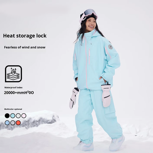 <span class=keywords><strong>Veste</strong></span> <span class=keywords><strong>de</strong></span> <span class=keywords><strong>ski</strong></span> pour <span class=keywords><strong>femme</strong></span> à 3 couches imperméable à fermeture éclair à capuche à séchage rapide épaisse et chaude pour adulte Hiver en plein air Snowboard Cyclisme - Product Image 3