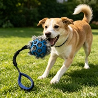 Jouet en peluche pour chien personnalisé en fausse fourrure de lapin, interactif pour l'extérieur, à tirer et à mâcher, de haute qualité, avec anneau