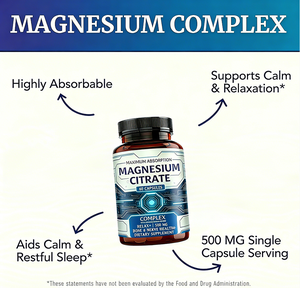 Prix d'usine – Capsules de citrate de magnésium complexe – Soutien à la récupération musculaire après l'entraînement, amélioration du sommeil et de l'humeur, santé des os et du cœur - Product Image 5
