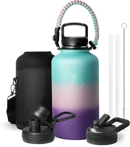 <b>Large</b> 2l 64oz 128oz Half Gallon Insulated Stainless Steel Water Bottle Water Jugs Beer Growler With Grip Handle 64 Oz - Product Image 2