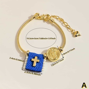 Pulsera <span class=keywords><strong>de</strong></span> Cuerda Trenzada Colorida BD-D802, Pulsera con Dijes <span class=keywords><strong>de</strong></span> San <span class=keywords><strong>Benito</strong></span>/Virgen María/<span class=keywords><strong>Cruz</strong></span>/Estrella, Pulsera Religiosa al por Mayor - Product Image 3