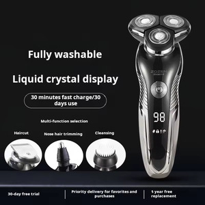 Rotary Shaver USB Rechargeable LED Display Waterproof <b>Touch</b> <b>Switch</b> Safety Lock Portable Electric Shaver for Home - Product Image 2