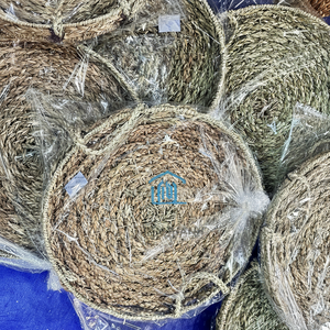 Plateau de service rond en jonc de mer de style basique contemporain, panier artisanal pour un usage quotidien et la décoration, vente en gros OEM ODM - Product Image 1