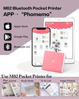Imprimante de poche portable Phomemo M02, étiqueteuse thermique sans encre sans fil pour notes d'étude et journalisation DIY