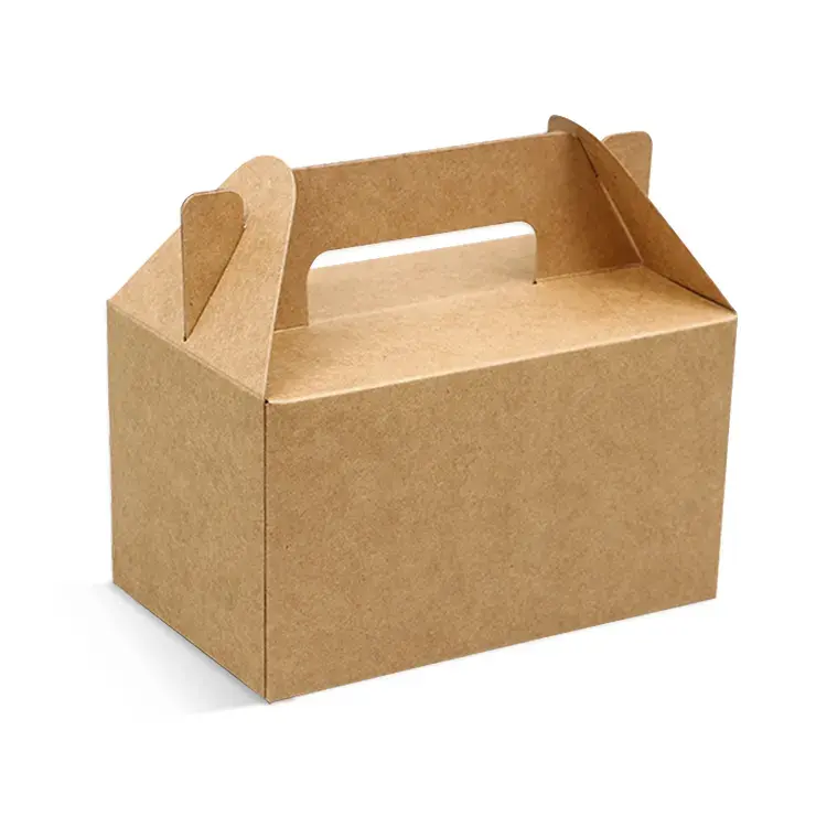 Custom Restaurant Cardboard Bento Lunch Box Recycled Kraft Paper