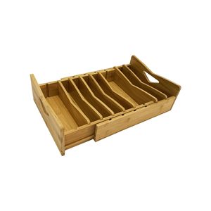 Boîte de rangement télescopique en bambou, boîte de rangement pour cosmétiques, boîte de rangement créative pour bijoux, boîte de rangement de bureau, boîte de rangement pour télécommandes - Product Image 1