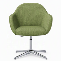 Fauteuil moderne nordique en tissu beige avec mousse injectée, idéal pour les bureaux, les salles d'attente et les projets de réception (chaises visiteurs)