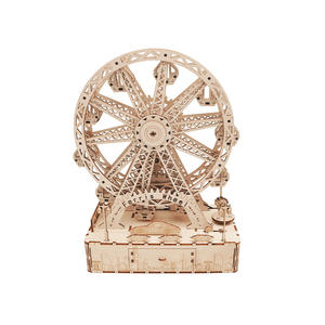 Boîte à musique en bois 3D en forme <span class=keywords><strong>de</strong></span> grande <span class=keywords><strong>roue</strong></span> et jouet en bois en forme <span class=keywords><strong>de</strong></span> grande <span class=keywords><strong>roue</strong></span> - Boîte à musique en bois 3D artisanale avec design rotatif pour l'affichage - Product Image 2