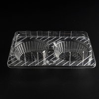 Boîte à tartelettes en plastique transparent à 2 cavités avec couvercle à fermeture rapide pour présentation en boulangerie, vente à emporter et stockage de desserts