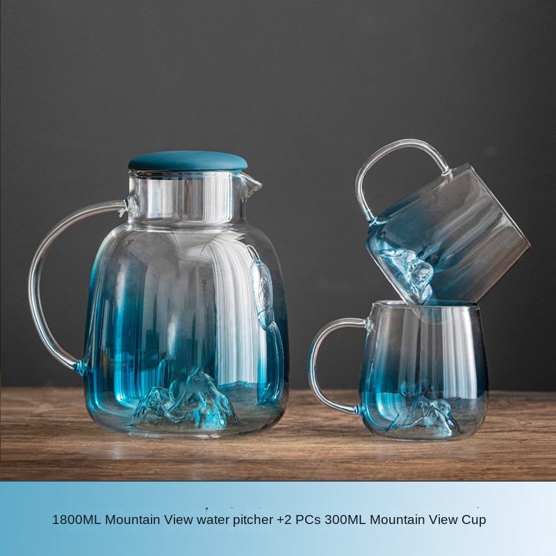 Gradient Blue-1 kettle + 2 cups (gift box set)