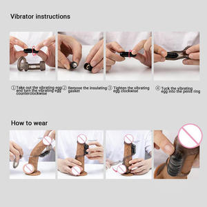 Bestes männliches vibrierendes Kondom mit Anti-Fall New Design Cockring Kondom Dildo Vibrator Sexspielzeug für Männer Mann - Product Image 6