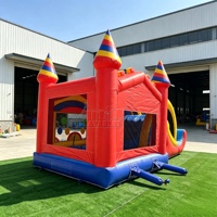 Structure gonflable commerciale robuste en PVC - Combo château gonflable avec toboggan pour enfants, idéal pour la location d'événements et de fêtes