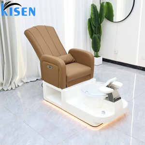 KISEN Luxury Modern <b>Brown</b> Whirlpool Pedicure <b>Chair</b> Spa Massage Foot Care <b>Chair</b> for Nail Salon Pedicure <b>Chairs</b> with Jet and LED - Product Image 2