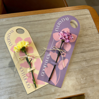 Bouquet de fleurs à tige unique avec carte de vœux pour décoration de table de mariage, boîte cadeau pour fleurs d'anniversaire, fleurs de remerciement