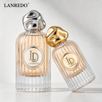 Flacon de parfum vide unique en verre cannelé cylindrique de qualité supérieure, 30 ml, 50 ml, 100 ml, avec bouchon en plastique torsadé fluide