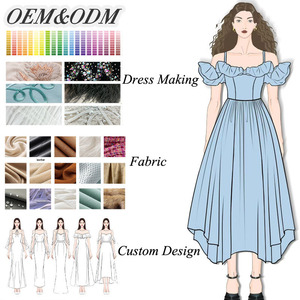 定制高品质服装长袖腰带对比网眼派对优雅女士舞会礼服 - Product Image 5