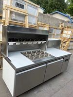 Table de préparation commerciale RTK convertible en acier inoxydable 201 à 2 portes, à température unique, pour pizzas, salades et sandwichs, avec refroidisseur d'air intégré