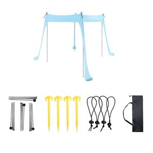 Abri solaire d'été Aol, tente individuelle 210x170x200cm, poteaux en alliage d'aluminium, tissu polyester résistant aux UV, pour extérieur, plage, camping - Product Image 3