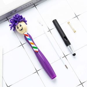 Customizable Cute Plush <b>Doll</b> <b>Head</b> Stylus Pen - Christmas Promotional Gift with Printed Logo - Product Image 4