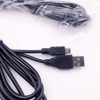 Cable cargador negro de 1,8 m, Cable de datos de carga USB de 5 pines para mando inalámbrico Sony Playstation PS3 con anillo magnético
