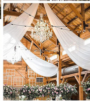 Panneaux de plafond en tulle de mousseline blanche personnalisés, draperies de mariage, rideaux de fond pour cérémonie et réception