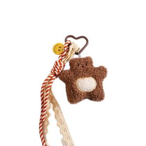 New Plush Star-shaped Bear Tassel Pendant Cute Cartoon <b>Bag</b> Hanging Decoration Couple Best Friend <b>Gift</b> Keychain Accessories - Product Image 5