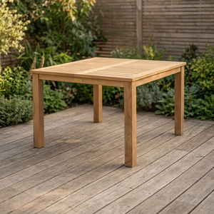 Table à manger moderne carrée en bois massif, écologique, imperméable, design rustique, durable, stable, ensemble de meubles pour la maison, pour l'intérieur et l'extérieur - Product Image 2