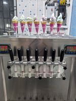 Machine à crème glacée molle à 5/7 saveurs, machine à yaourt glacé, distributeur transparent, machine à crème glacée robuste