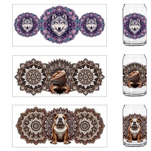 Vinilos Personalizados al por Mayor para Vasos de 16oz y 20oz con Diseño de Animales, Adhesivos UV DTF, Envolturas para Vasos, Pegatinas para Vidrio - Product Image 2