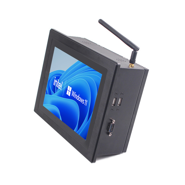8 Inch All-in-One Industrial Computer Windows 10 Operating System 4*RJ45 GPIO 24V DC Input Flat Surface Panel Pc for Rugged Use