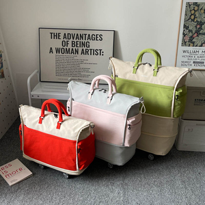 Sac de voyage extensible de grande capacité, sac à roulettes, sac à bagages imperméable en tissu Oxford, pochette de rangement multifonction pour bagages d'extérieur - Product Image 4