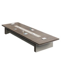 Table de conférence en bambou personnalisée, style minimaliste moderne, grande table de formation pour employés, ensemble table et chaises pour salle de réunion de bureau