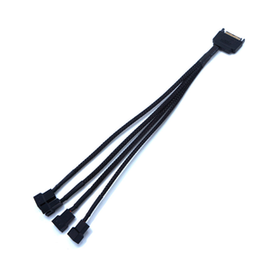 Rete in pelle di serpente <span class=keywords><strong>3</strong></span> in 1 SATA da 15pin a 4pin 27cm di raffreddamento per Computer con dispositivo di raffreddamento Splitter Hub convertitore cavo di alimentazione - Product Image 4