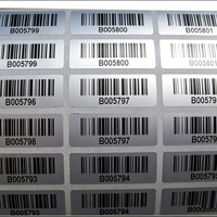 Étiquette de code-barres en PET argenté mat, autocollant de numéro de série imperméable pour la gestion des actifs d'entrepôt